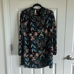 xhilaration floral Dress Size S long sleeve mini